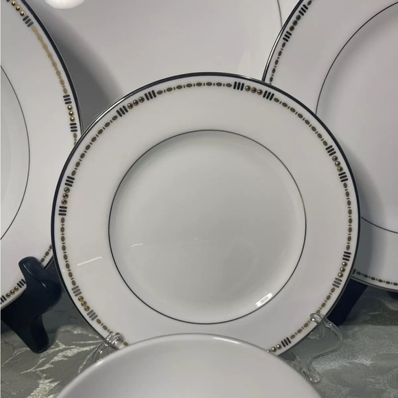 Rare Waterford Crystal Basque China 6 Piece Place Setting Discontinued Vintage - Picture 3 of 16